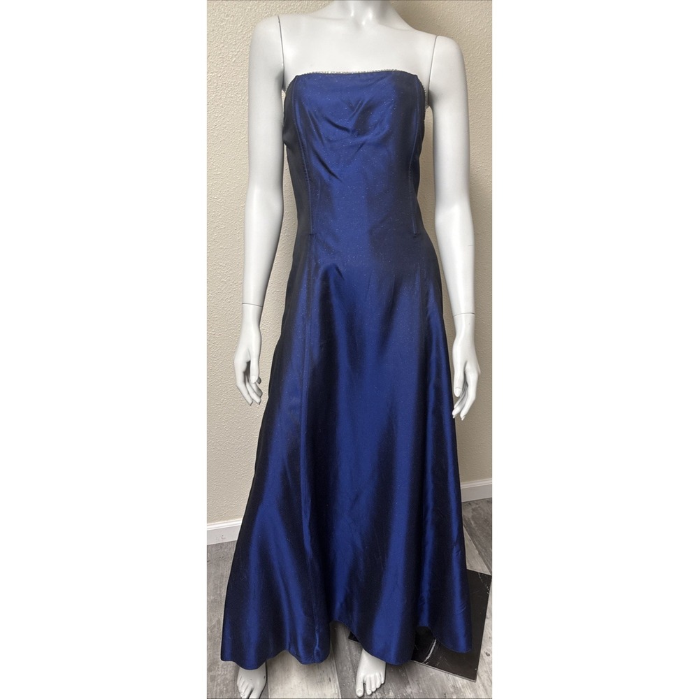 Gunne Sax Prom Dress Long Fairy Glitter Whimsigoth Formal SZ 11 Rhinestones - Picture 3 of 16